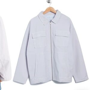 Good American Lilac Zip Chore Jacket NWT